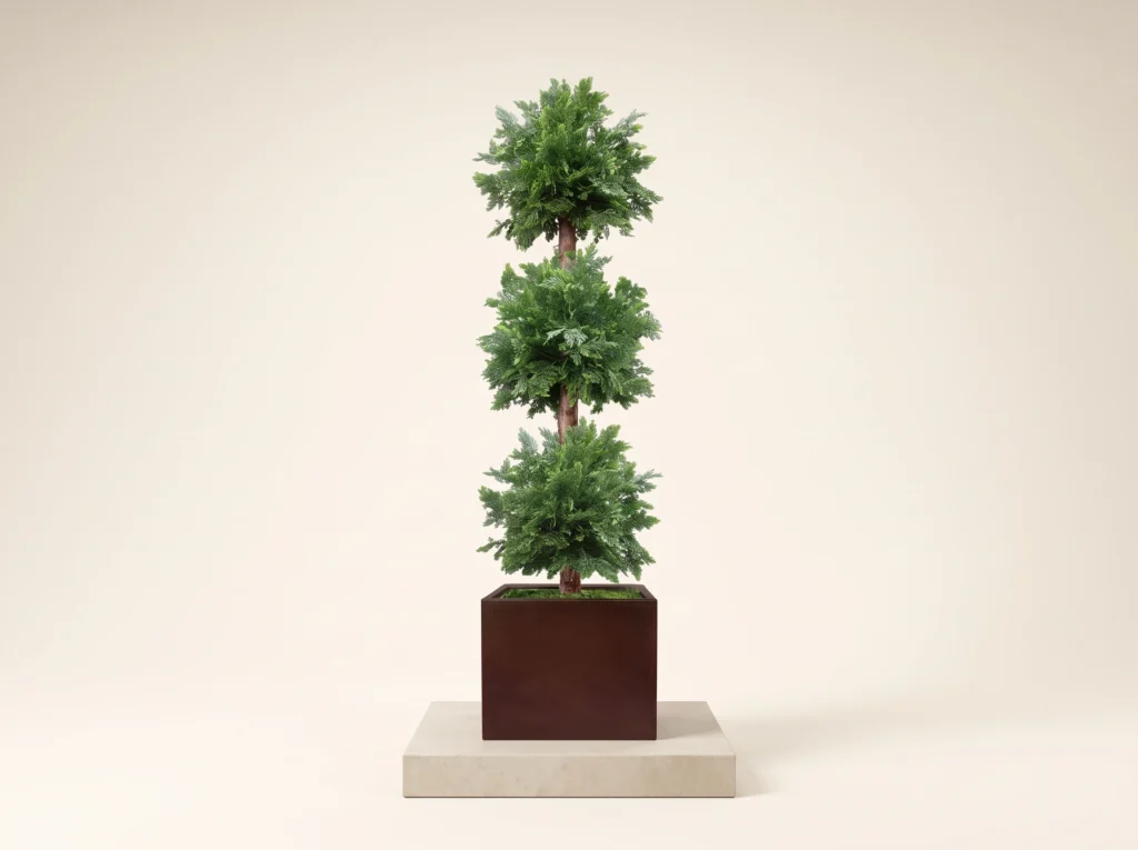 Artificial Cedar Triple Ball Topiary Outdoor