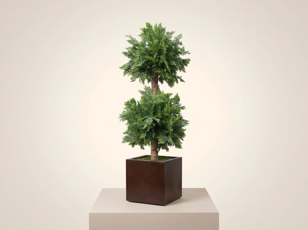 Faux Cedar Double Ball Topiary Outdoor
