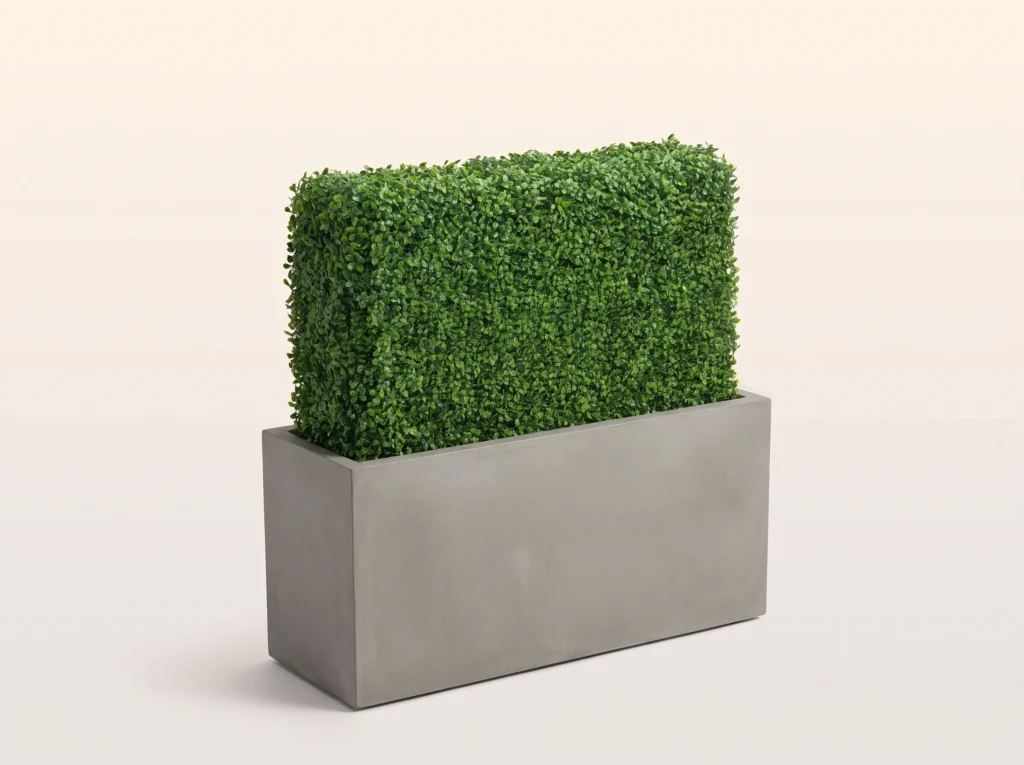 Artificial Boxwood Evergreen Hedge with Planter