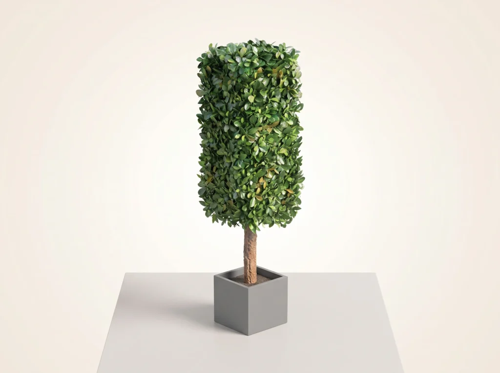 4ft Artificial Black Olive Rectangular Topiary Trees
