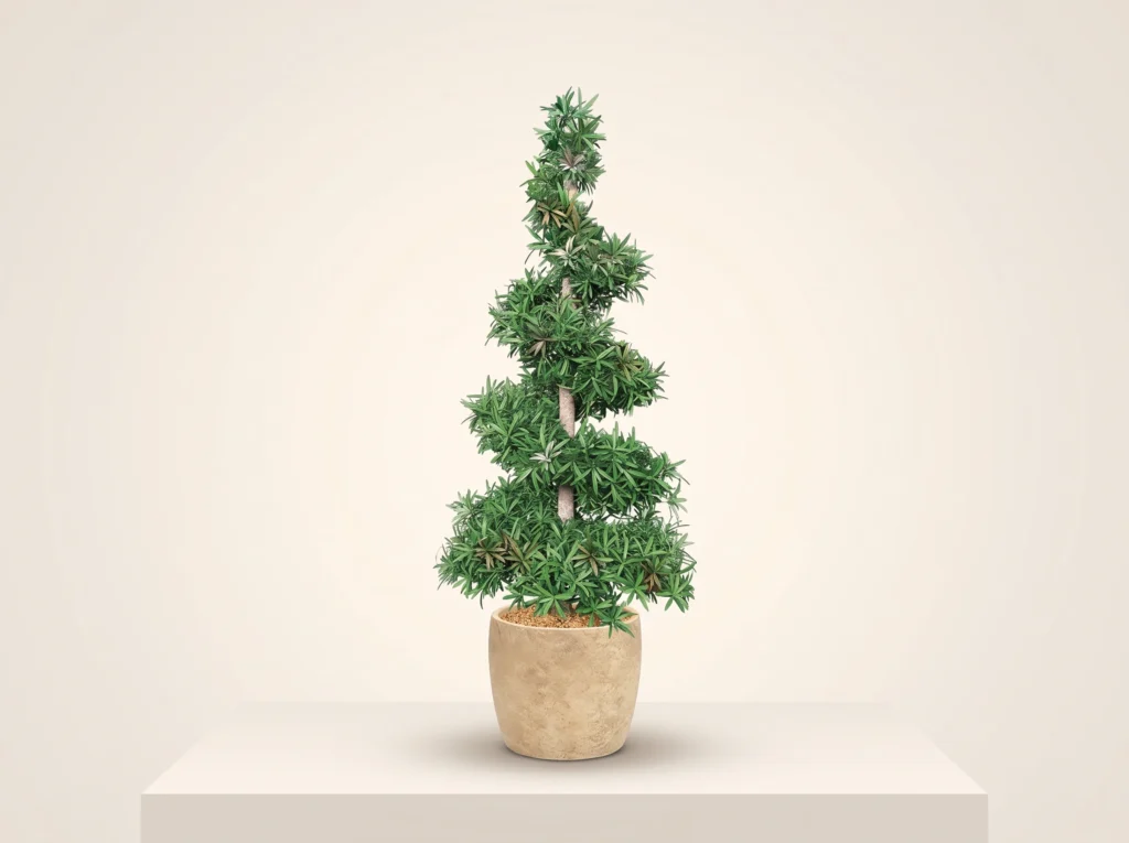 Fake Podocarpus Spiral Topiary Trees