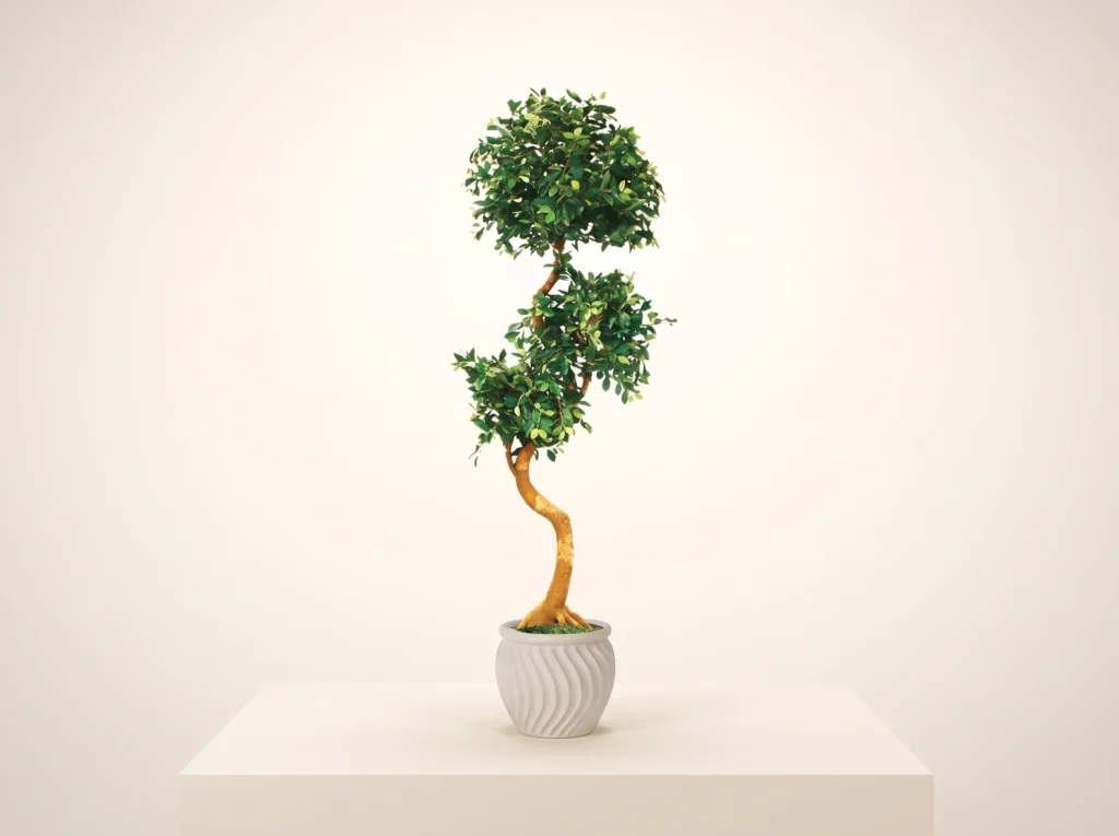 Artificial Indian Laurel Topiary Tree